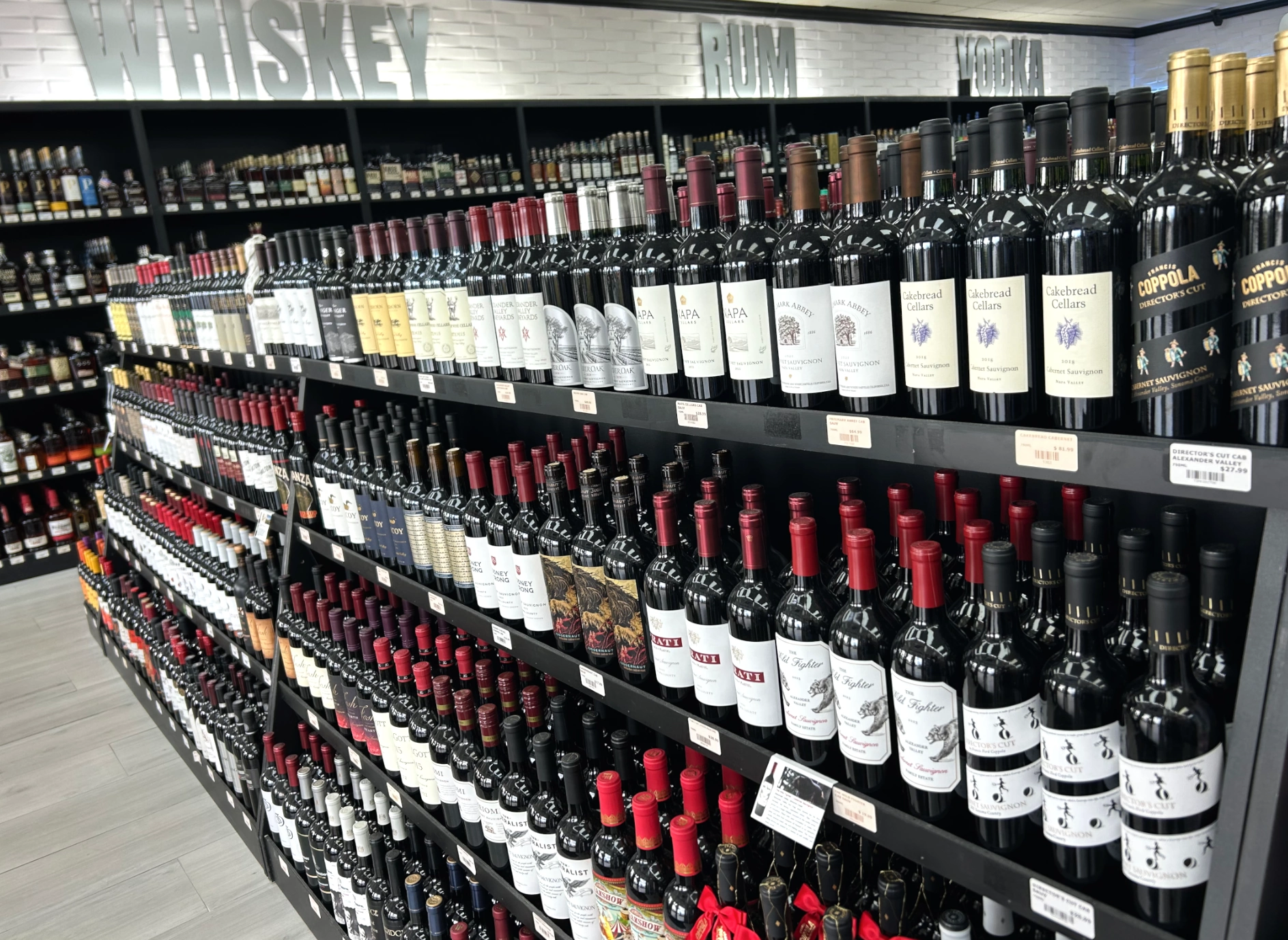 aisle of red wines