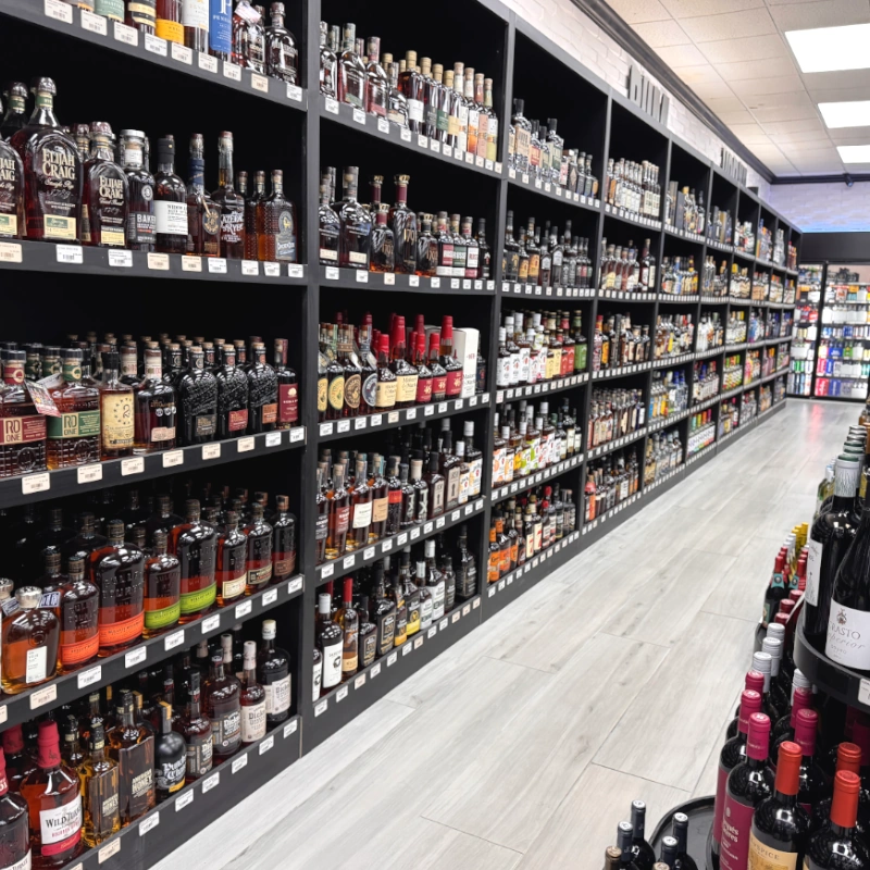 wall of liquors